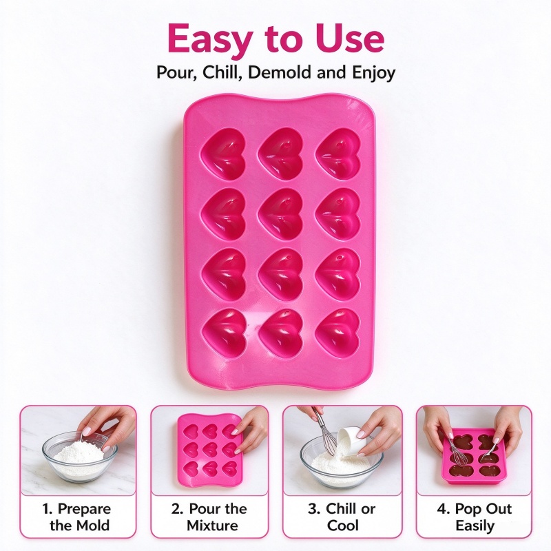 3D Love Heart Silicone Mold Fo - Soap Making Ins ulasan dan harga