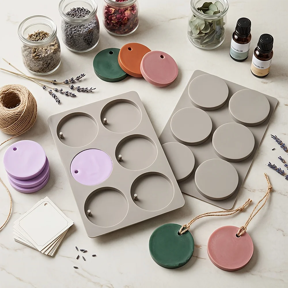 1Pc 6-Cavity Round Tag Silicon - Soap Making Instructions ulasan dan harga